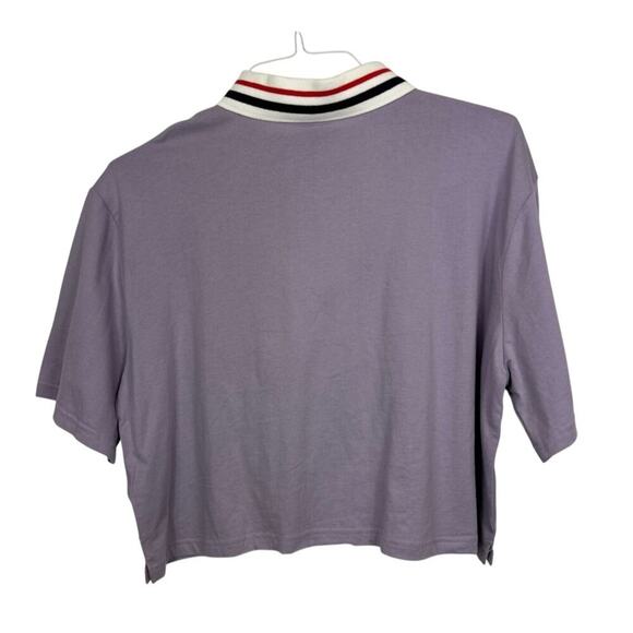 Wild Fable Short Sleeve Striped Collar Rugby Style Polo Shirt Purple, M, NWT - Picture 3 of 8